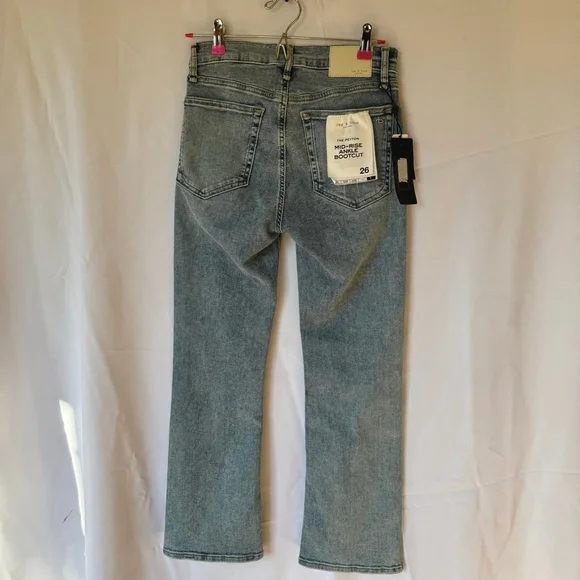 Rag & Bone Ankle Bootcut Jean, women Mid-rise Light Wash blue denim, size 26 NEW - Picture 4 of 11